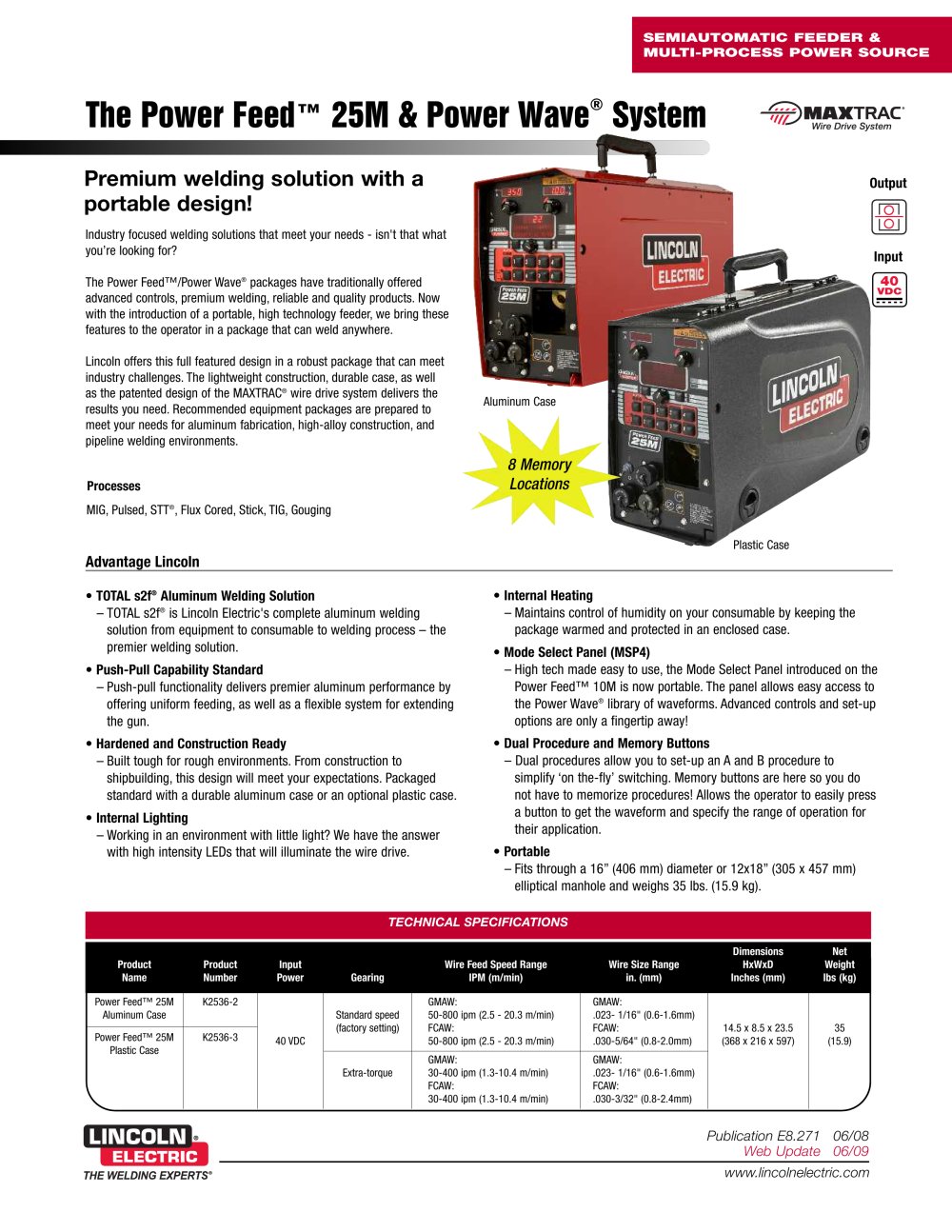 Power Feed 25M Wire Feeder Product Info - Lincoln Electric