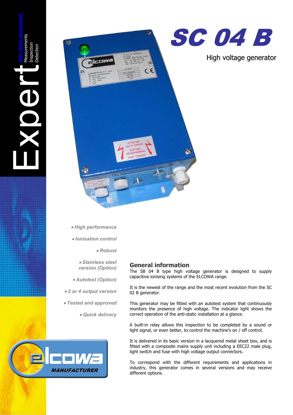 High voltage generator SC 04 B - ELCOWA