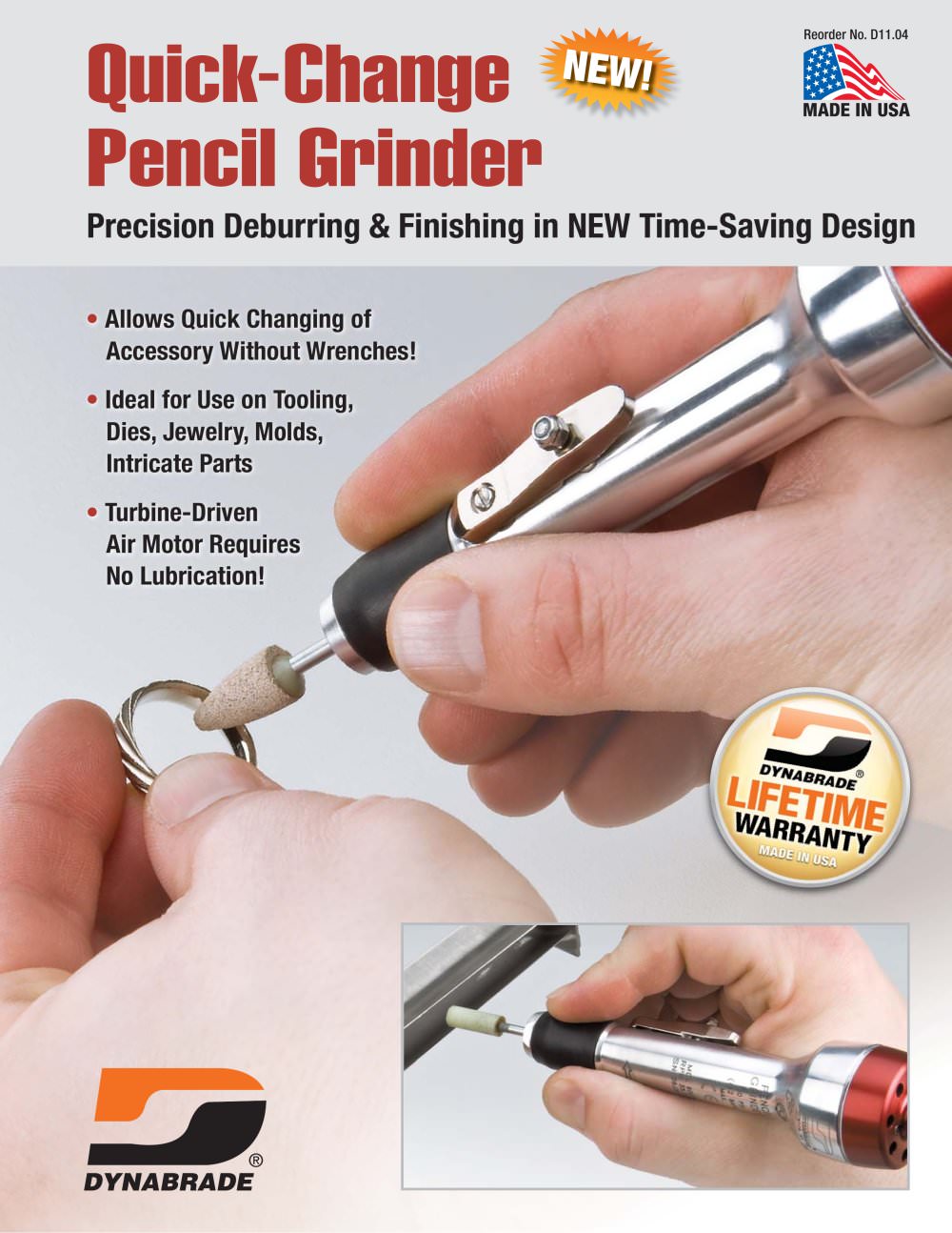 Wrenchless Pencil Grinder - DYNABRADE Europe