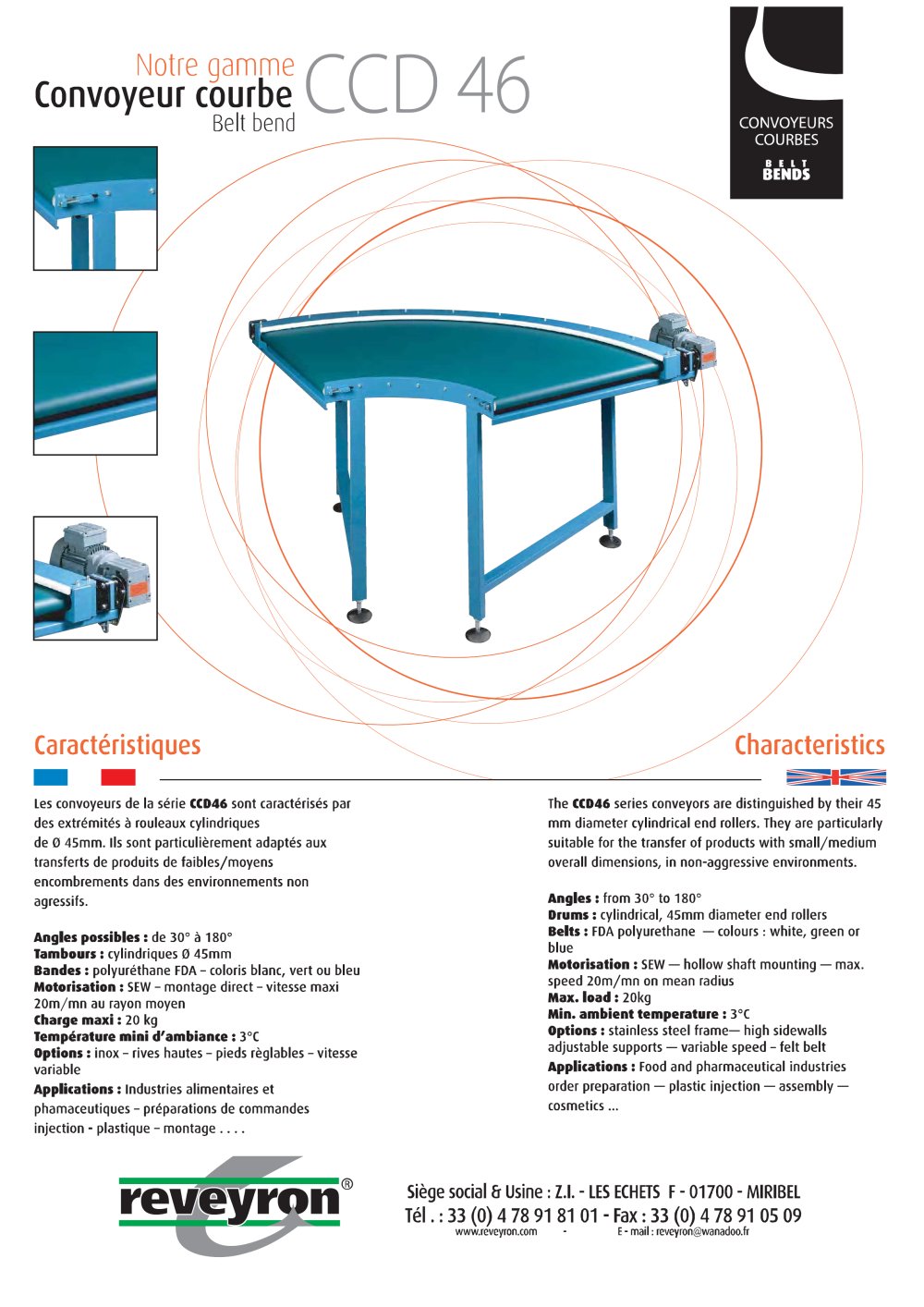 Belt bend conveyors Type CCD - REVEYRON