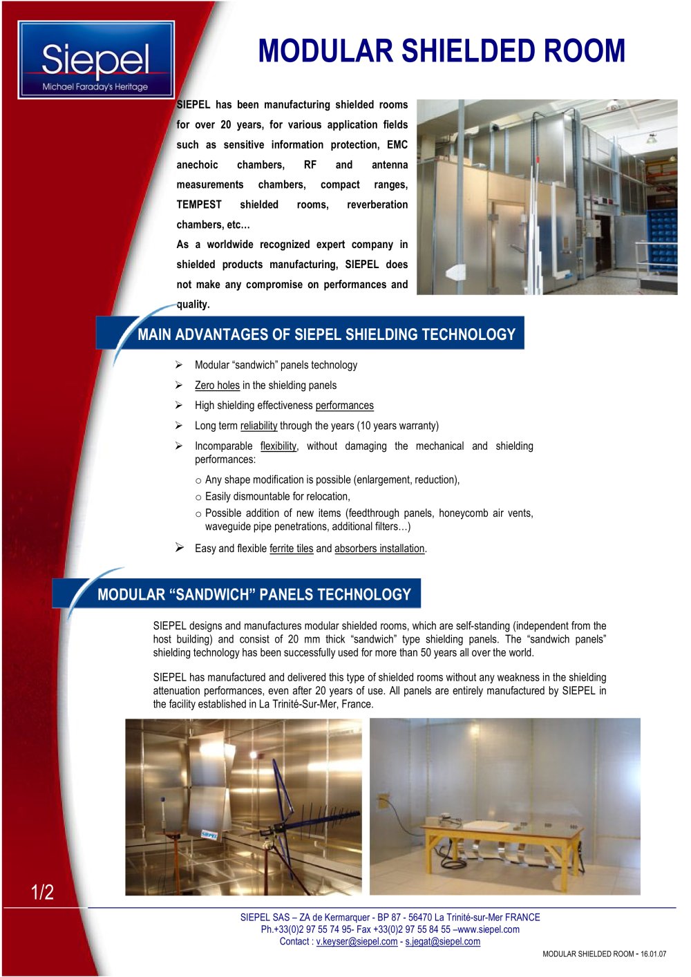 modular shielded room - SIEPEL