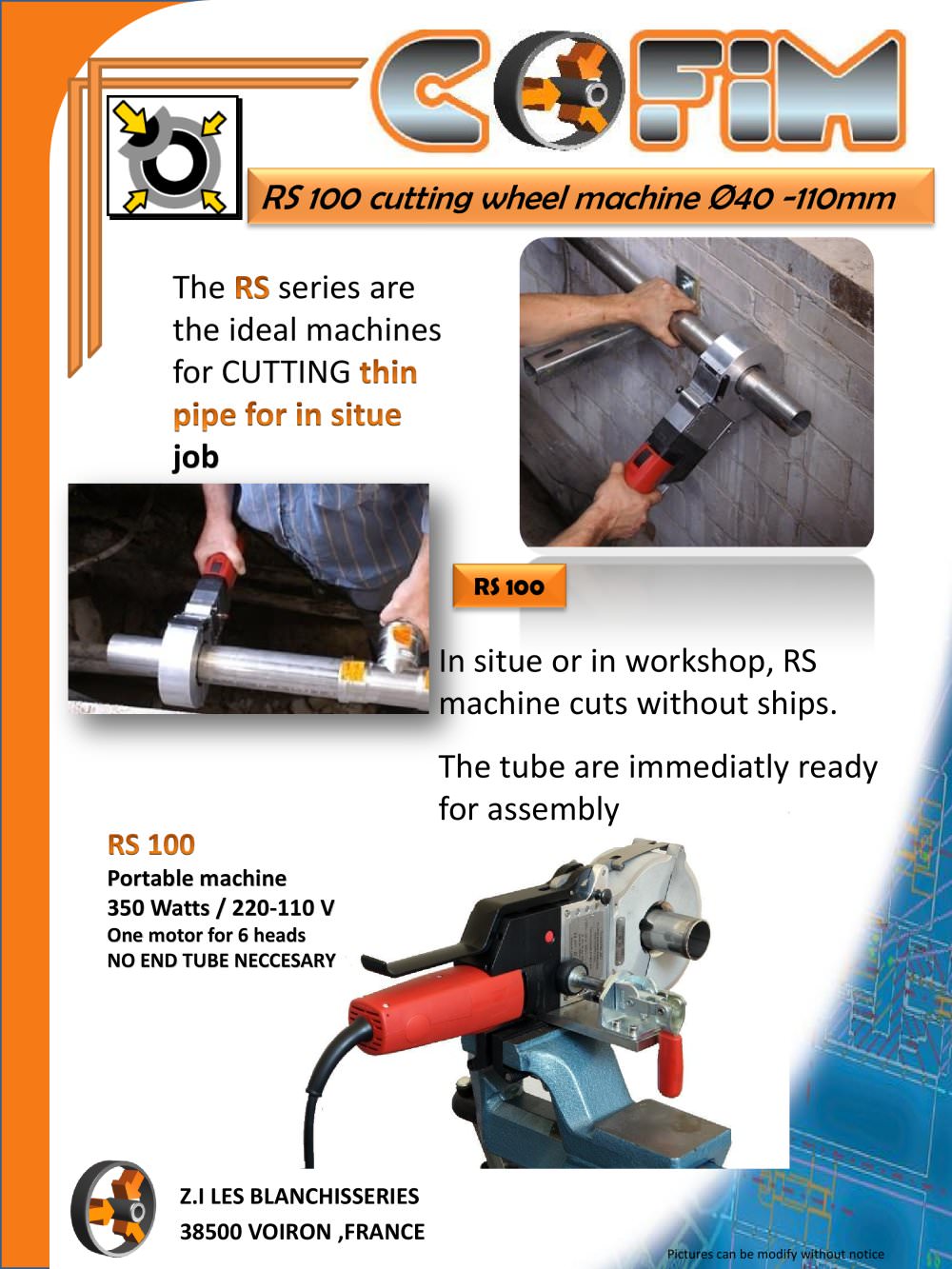 RS100 wheel cutting - COFIM industrie