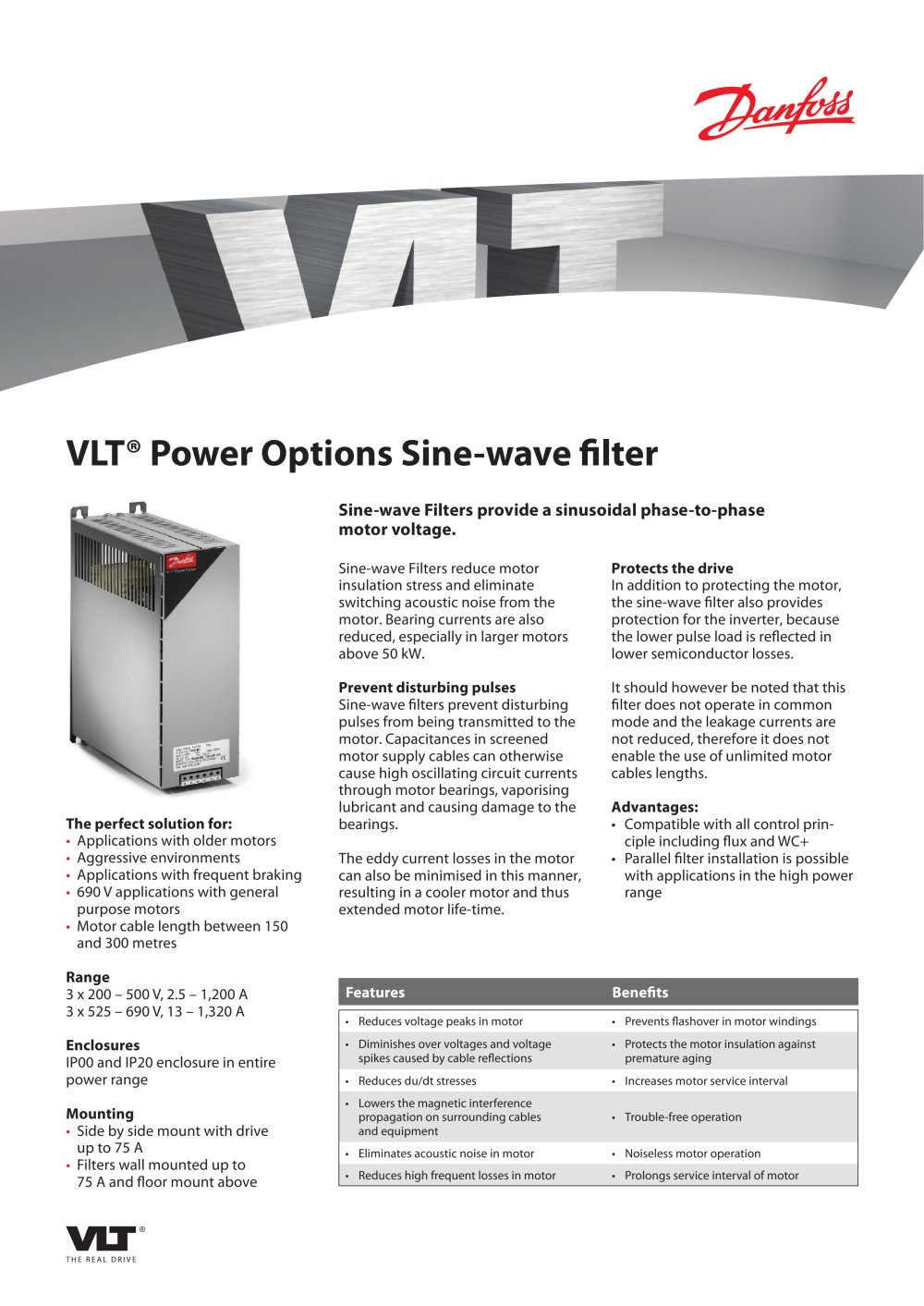 MCC 101 Sine wave filters - Danfoss VLT Drives