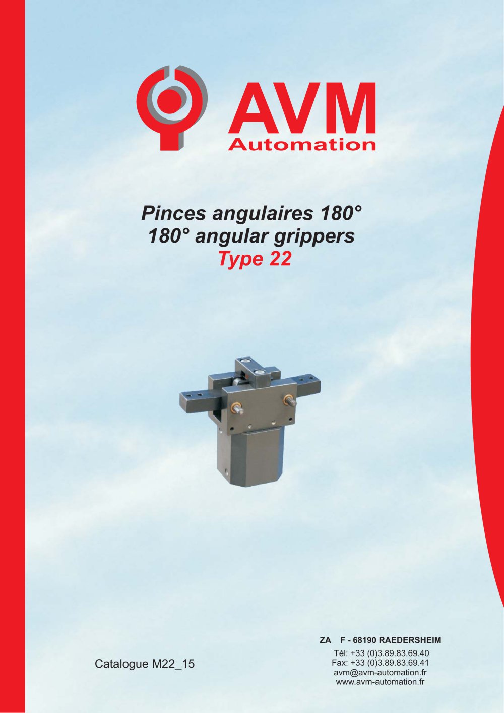 Angular grippers 180&deg; Type 22 - AVM AUTOMATION
