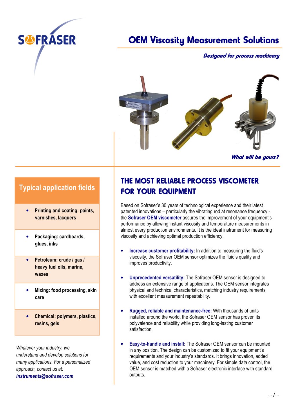 OEM Viscosity Measurement Solutions - SOFRASER