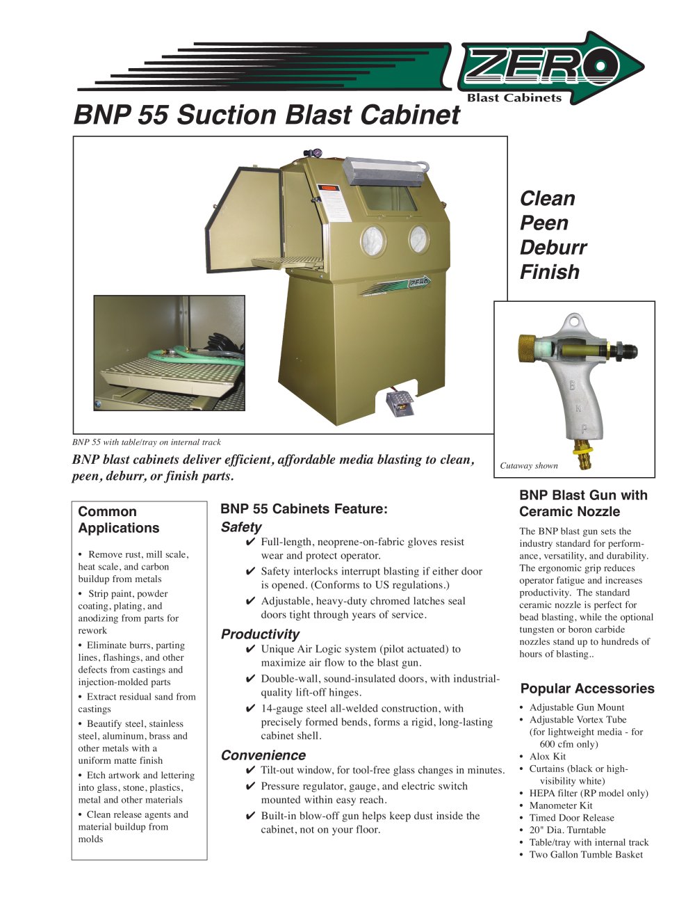 BNP 55 Suction Blast Cabinet (Rev. D - CLEMCO