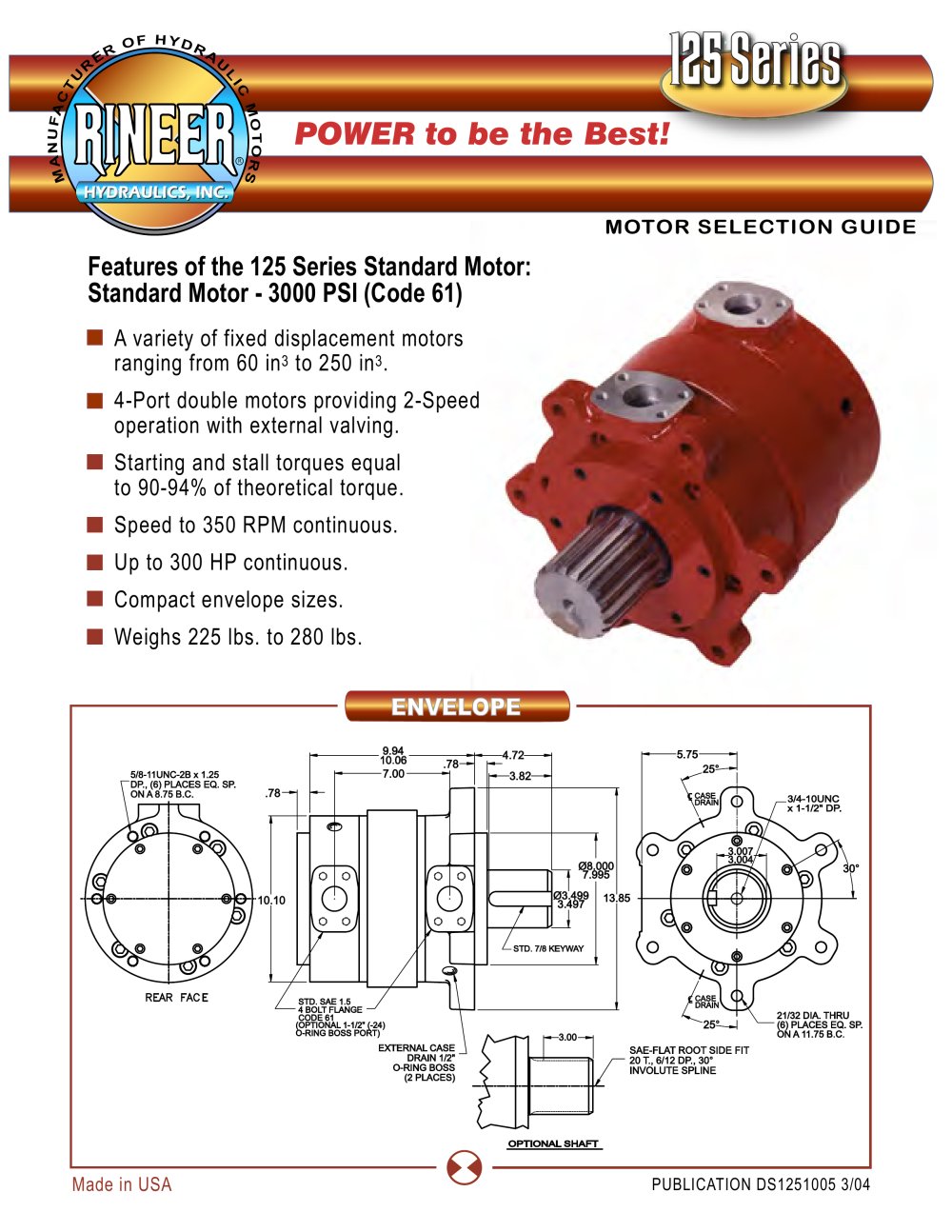 125 Series Standard Motor - RINEER