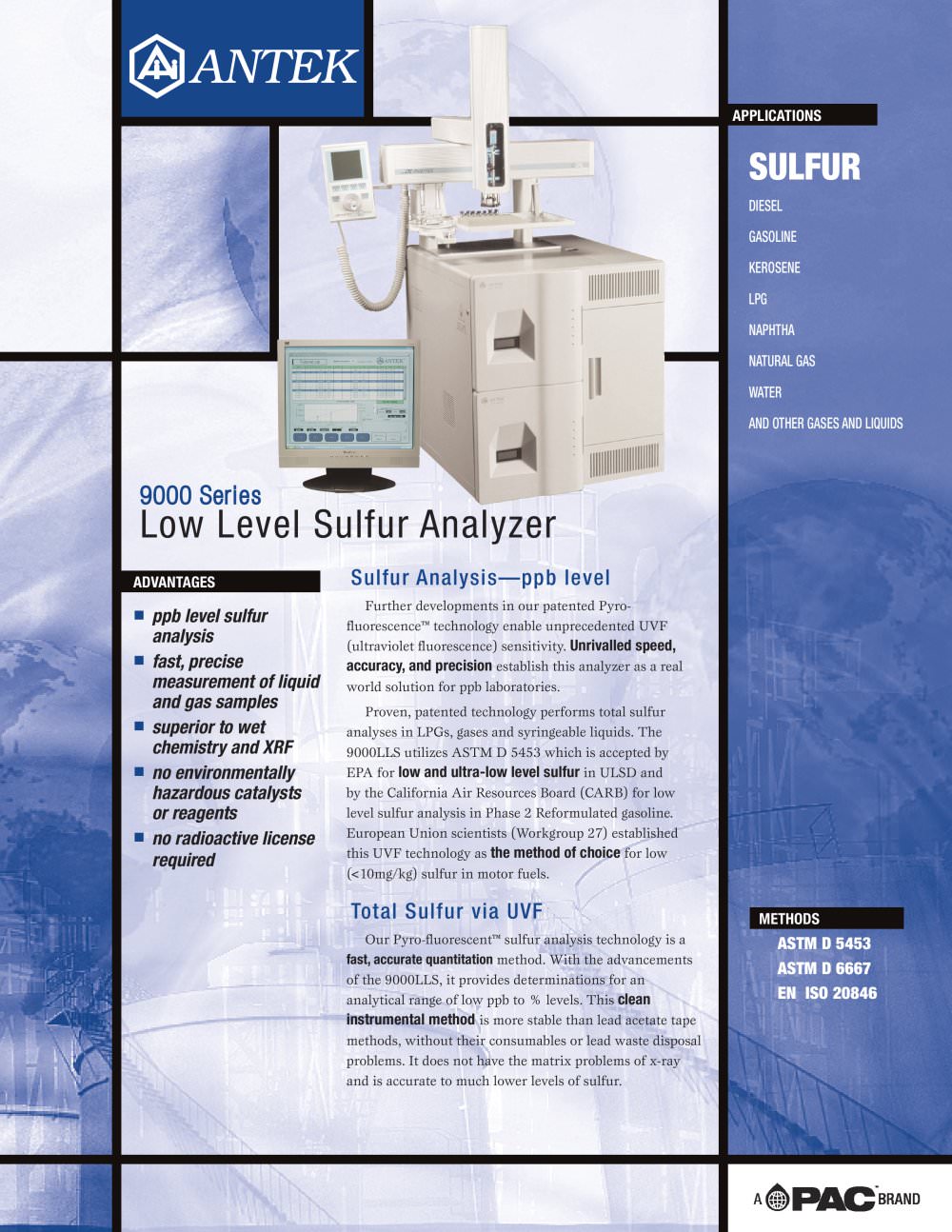 9000LLS - LOW LEVEL SULFUR ANALYZER - PAC