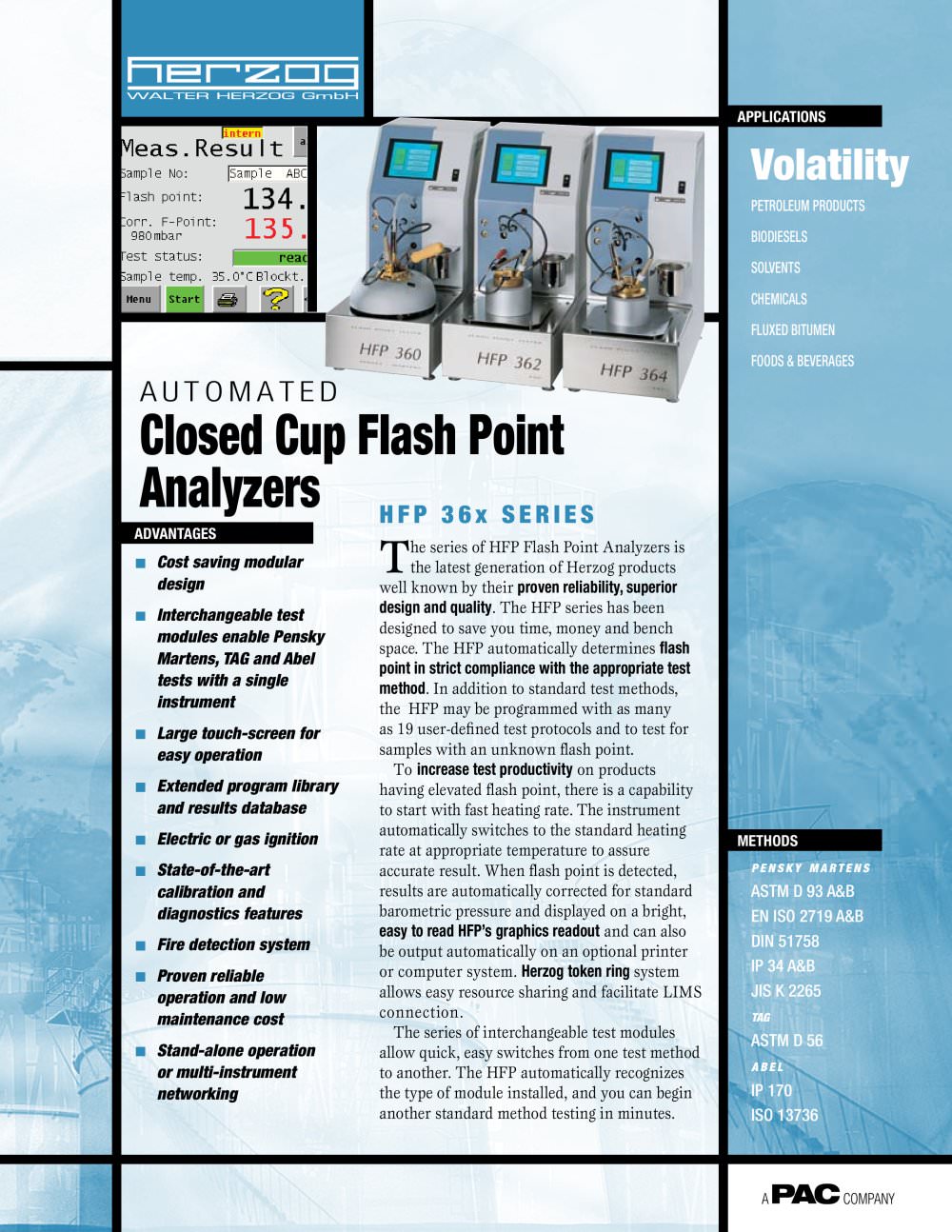 HFP 360 - AUTOMATIC CLOSED CUP PENSKY-MARTENS FLASH POINT ANALYZER - PAC