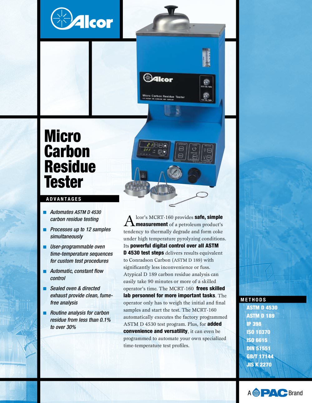 MCRT160 - MICRO CARBON RESIDUE TESTER - PAC