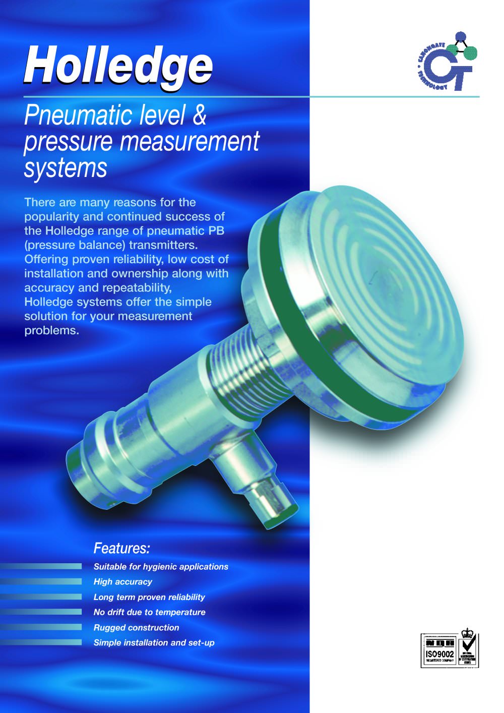CT-Holledge: Pneumatic and electronic level and pressure measurement systems. - CANONGATE