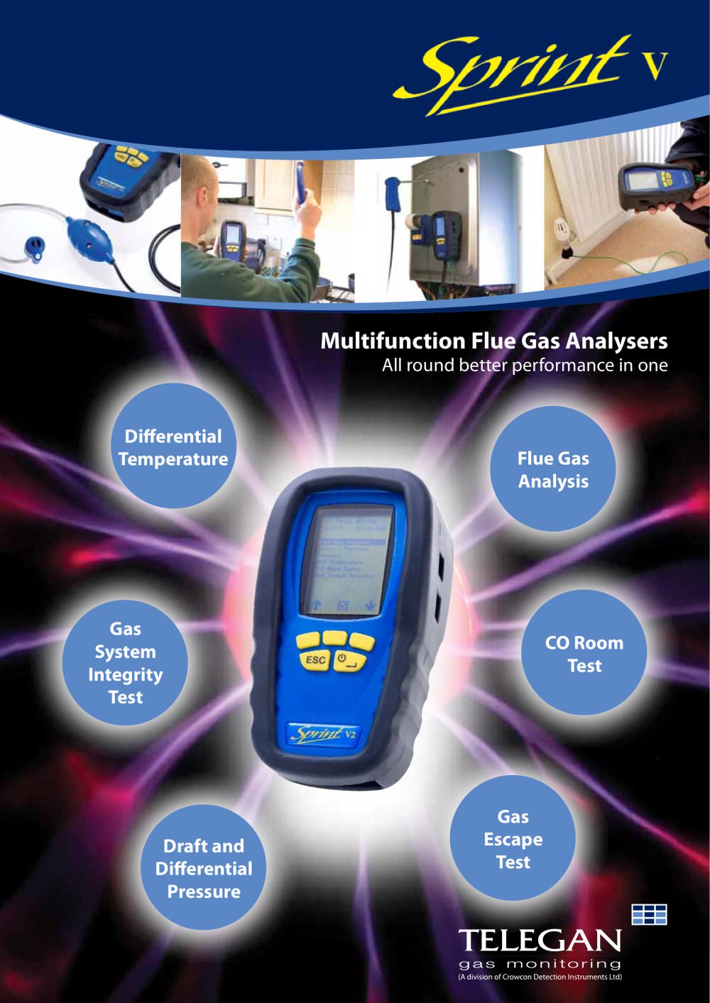 Sprint V flue gas analyser - Crowcon Detection Instruments