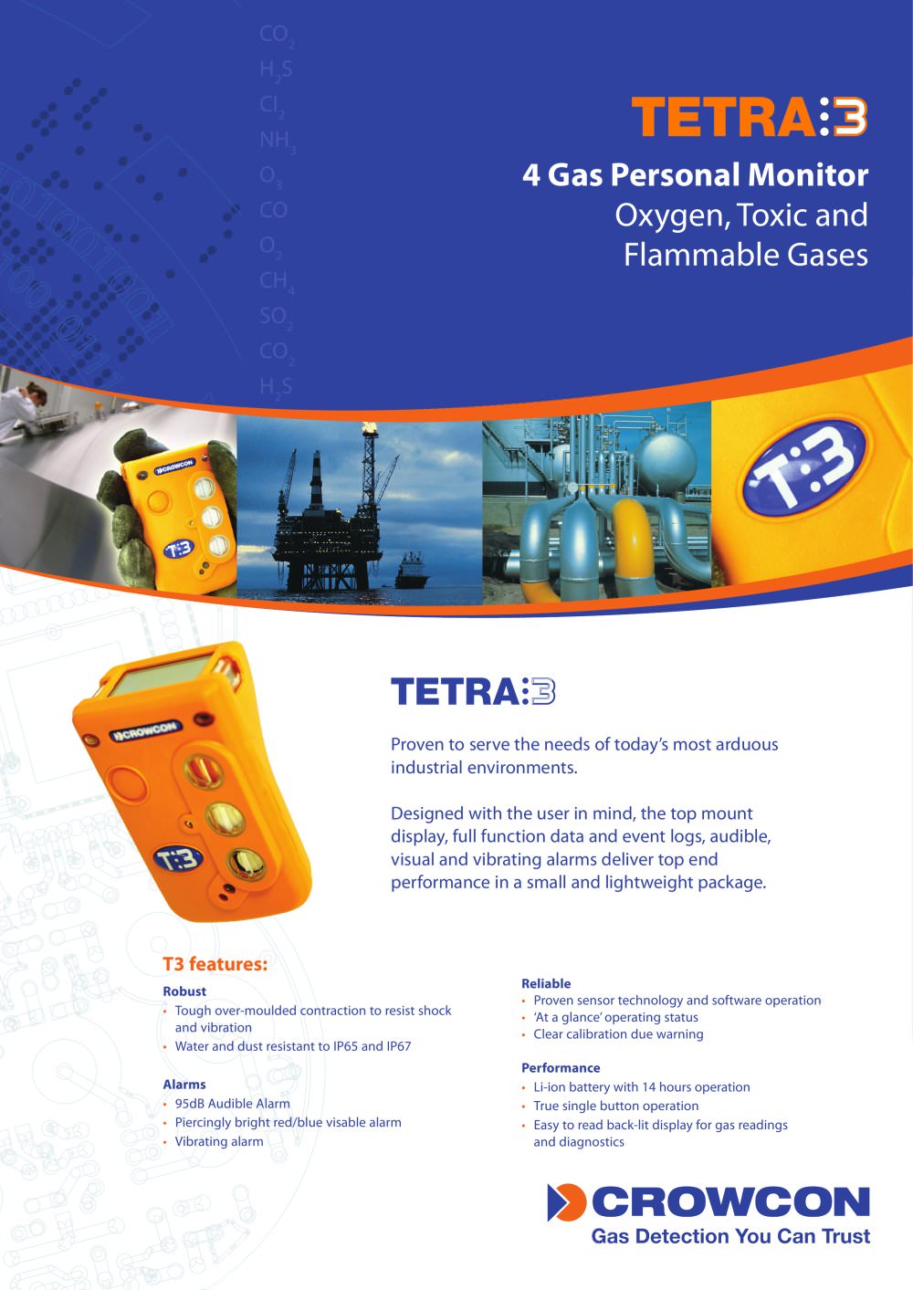 Tetra 3 Compact Personal Multigas Monitor - Crowcon Detection Instruments