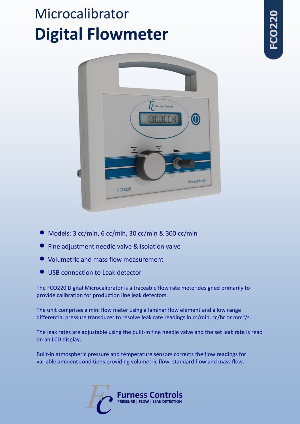 Microcalibrator - Digital Flowmeter - Furness Controls