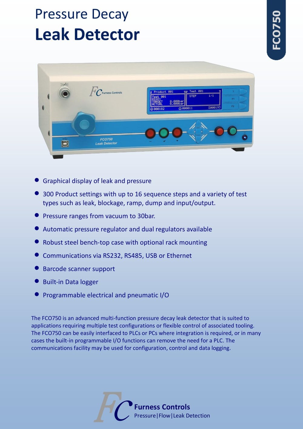 Pressure Decay Leak Detector - Furness Controls