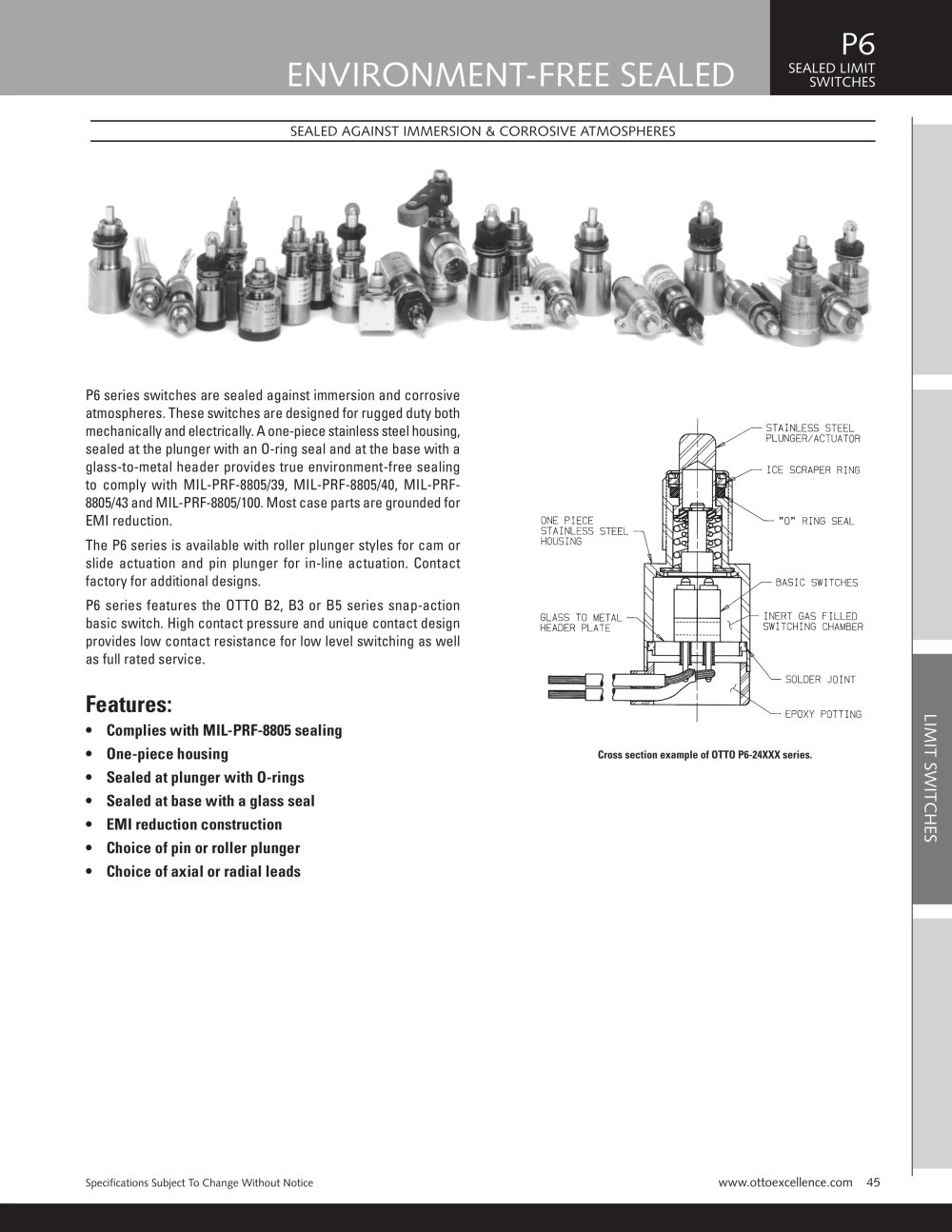 P6 Sealed Limit Switches - OTTO