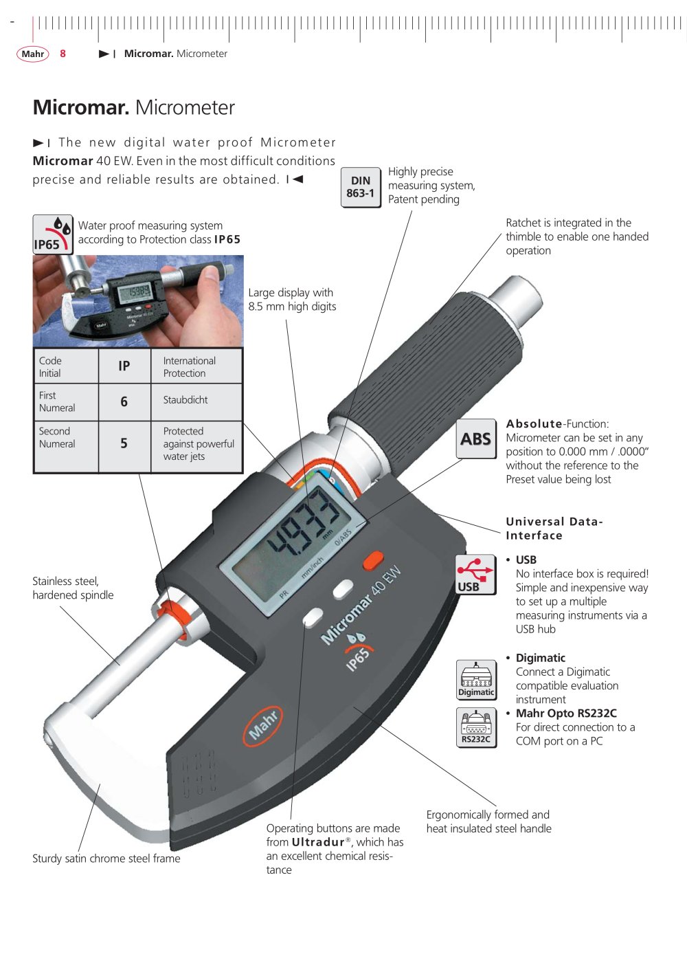 Digital Micrometer 40 EW - MAHR