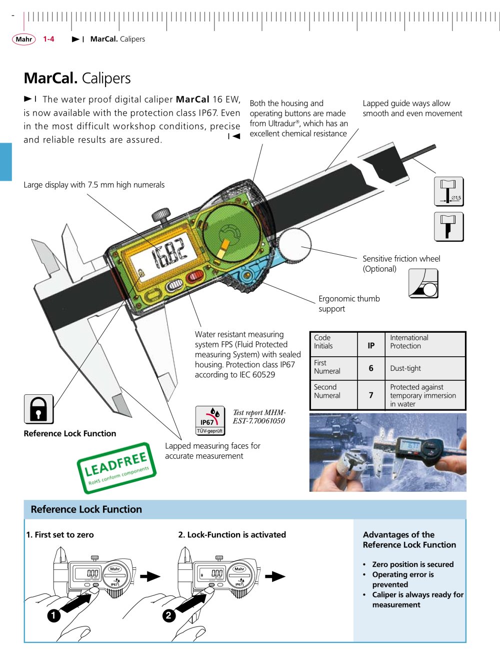 MarCal Waterproof Digital Caliper 16 EW according to IP67 - MAHR