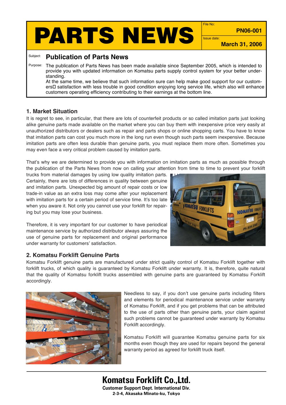KOMATSU FORKLIFT - 95887, 81341