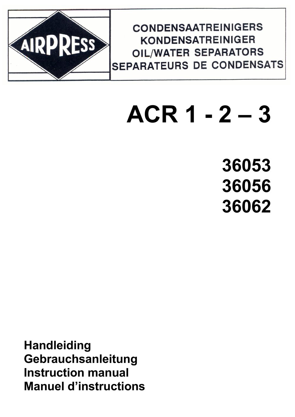 Airpress condensate cleaners (36053, 36056, 36062) - AIRPRESS