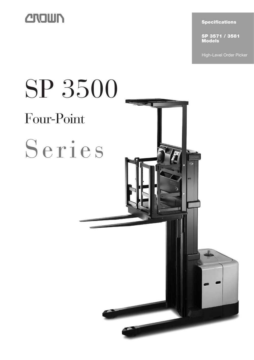 High Level Order Pickers w/ 4-point suspension for non-standard loads SP 3571/81 - CROWN