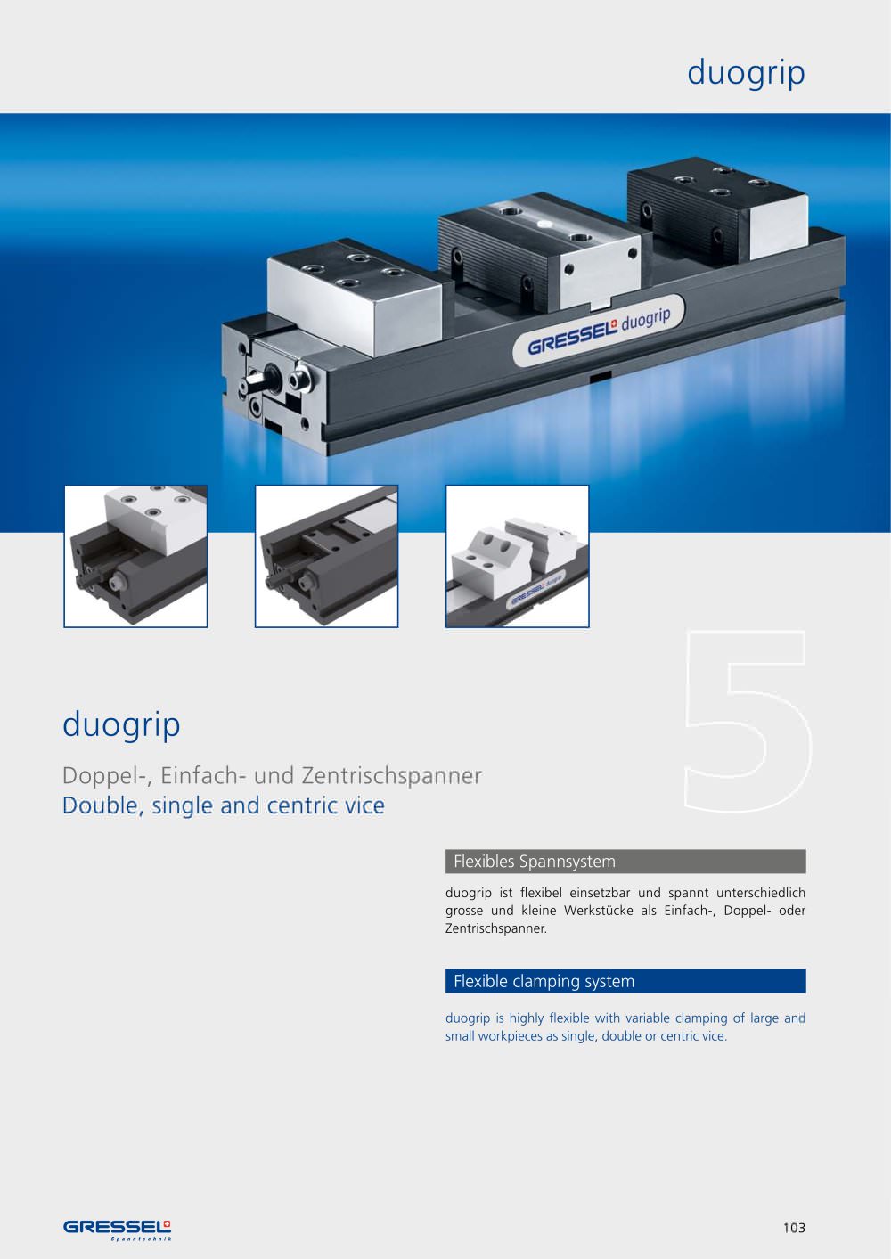 duogrip, Double, single and centric vice - GRESSEL