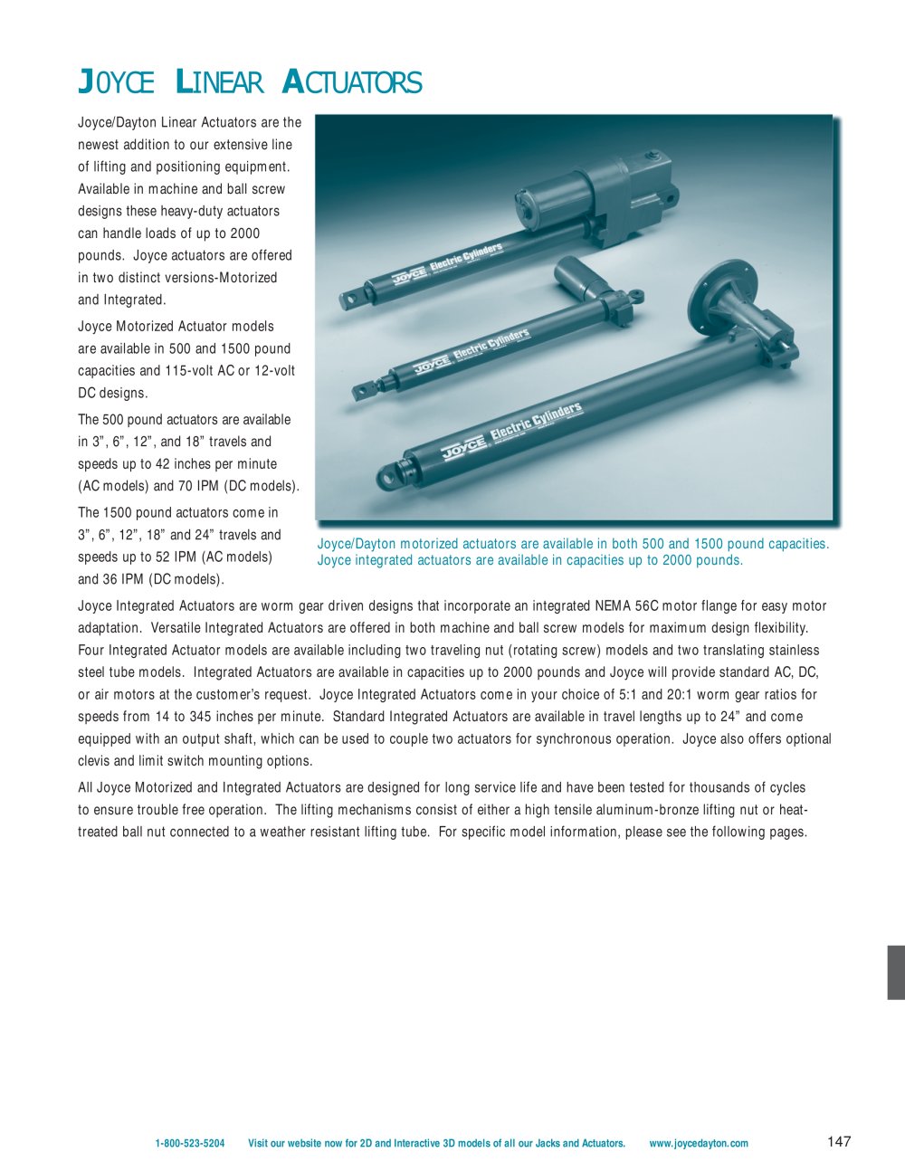 Linear Actuators Catalogs - JOYCE