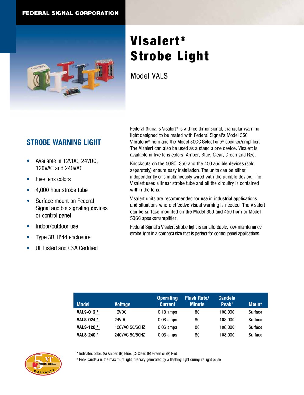 Visalert&reg; Strobe Light - FEDERAL SIGNAL