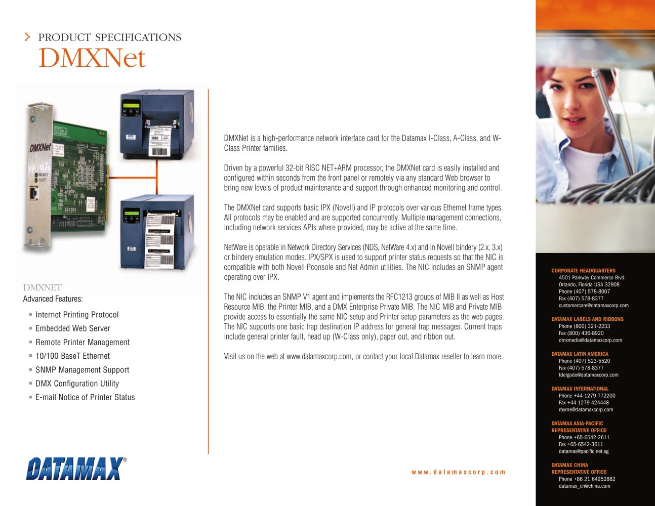 Bar Code Printer Network Interface Card - DATAMAX