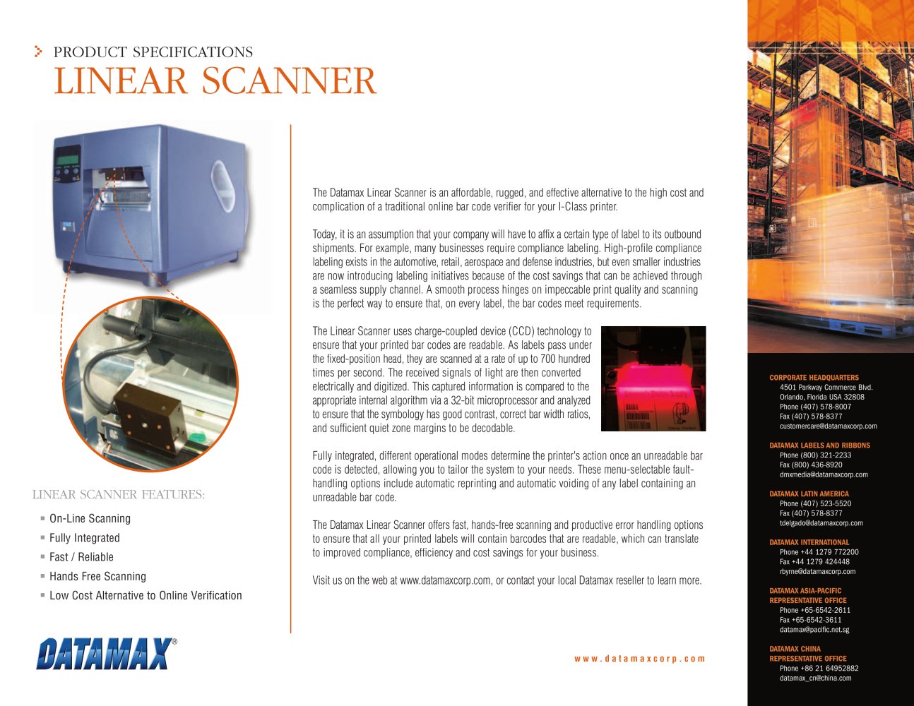 Linear Bar Code Scanner - DATAMAX