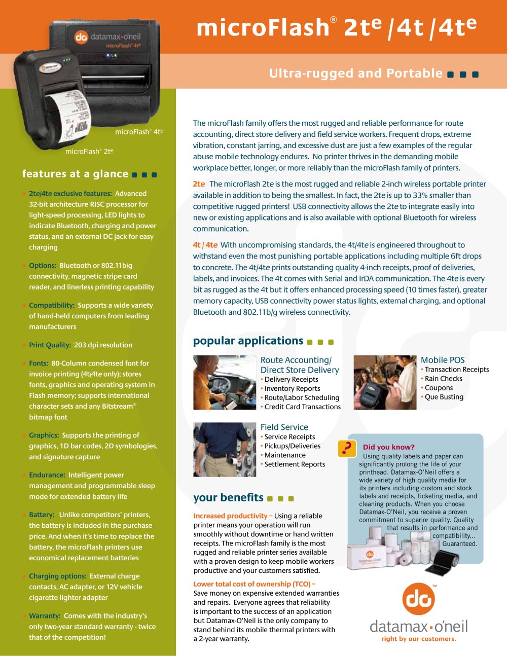microFlash&reg; 2te / 4t / 4te - DATAMAX