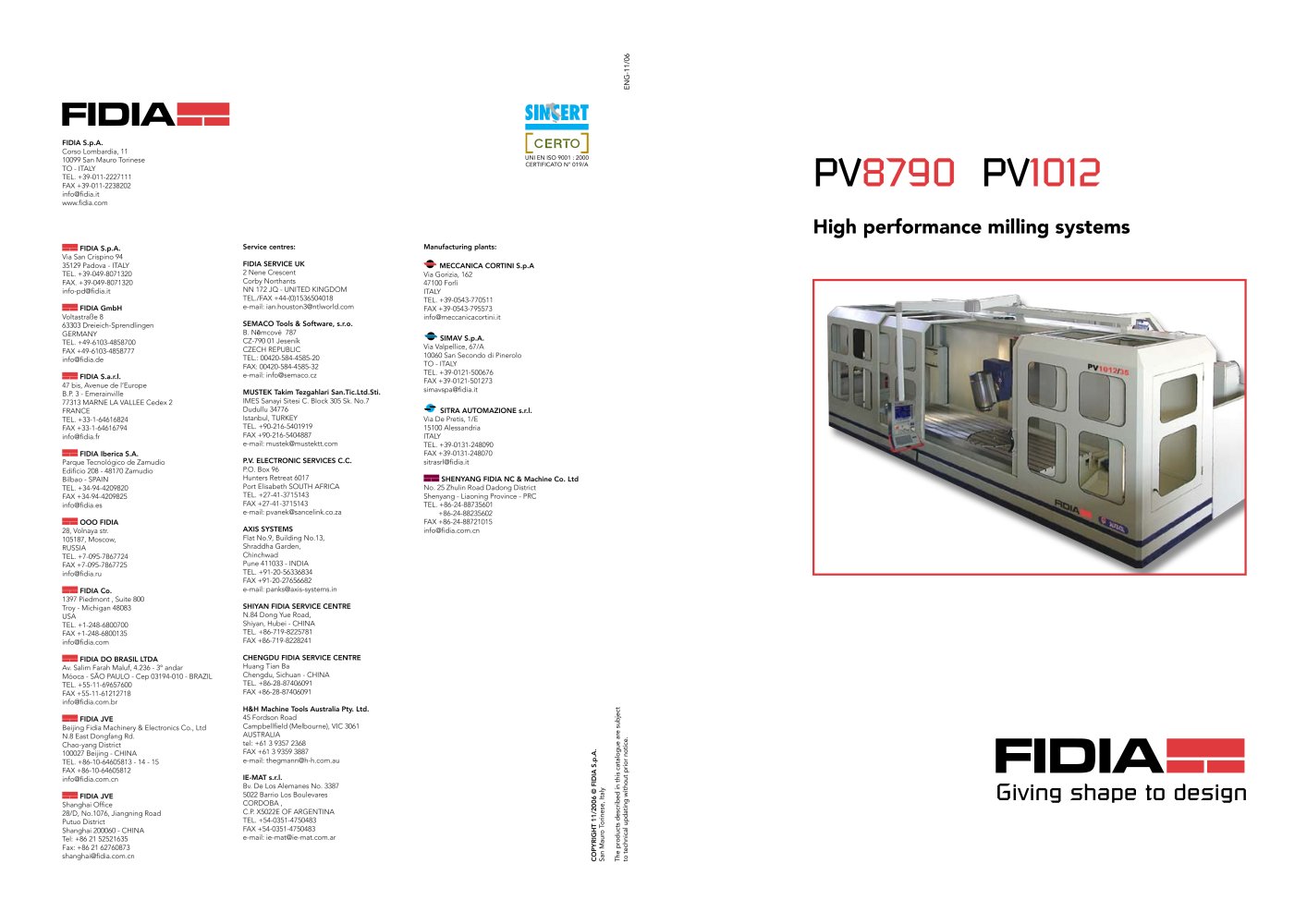 PV8790 - PV1012 - FIDIA