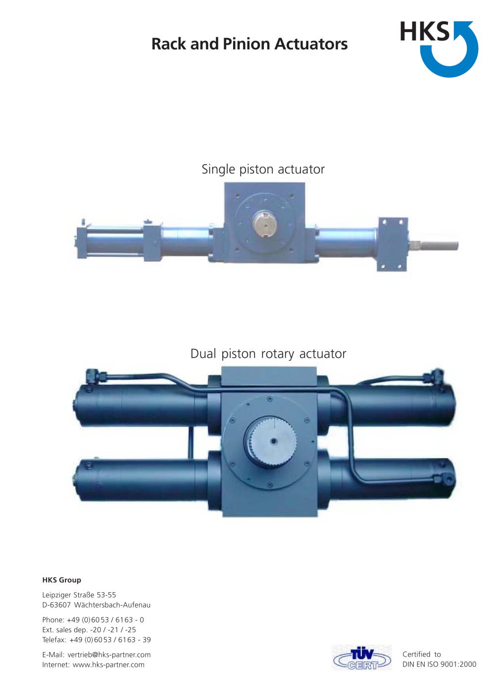 Rack and Pinion Actuators - HKS Dreh-Antriebe GmbH