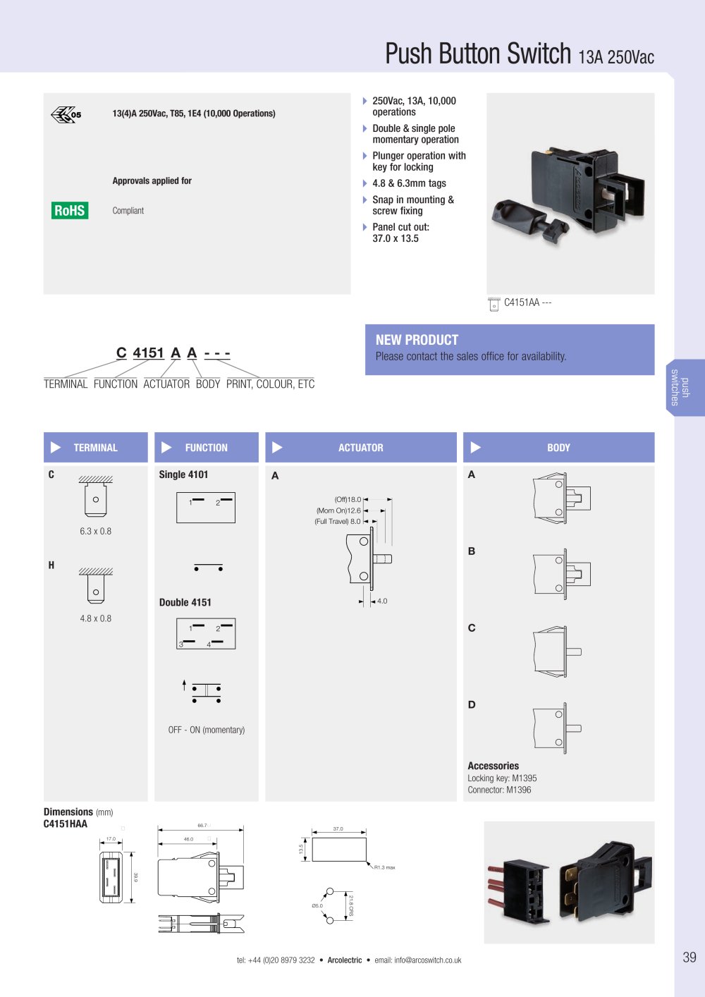 Push Button Switches - Arcolectric