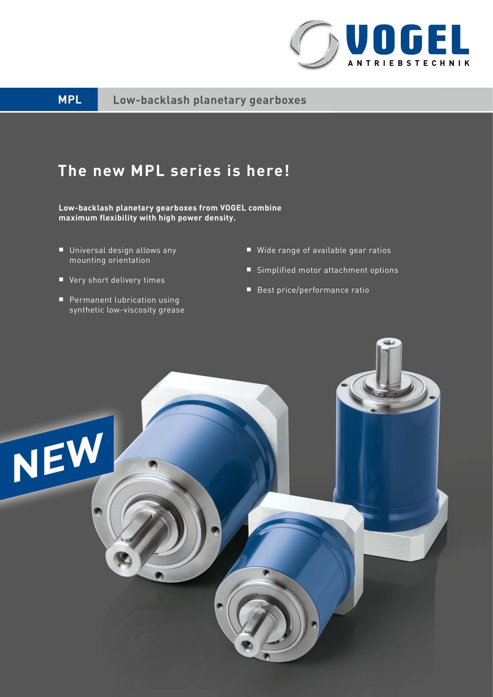 Vogel develops a new series of low-backlash planetary gearboxes - VOGEL