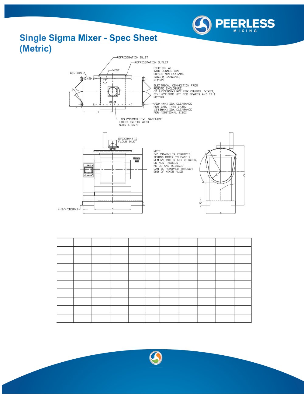 SD Metric Spec Sheet - 1 / 2 Pages