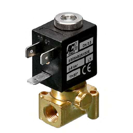 Válvula solenoide de ação direta 305 series ACL S r l de 3 vias