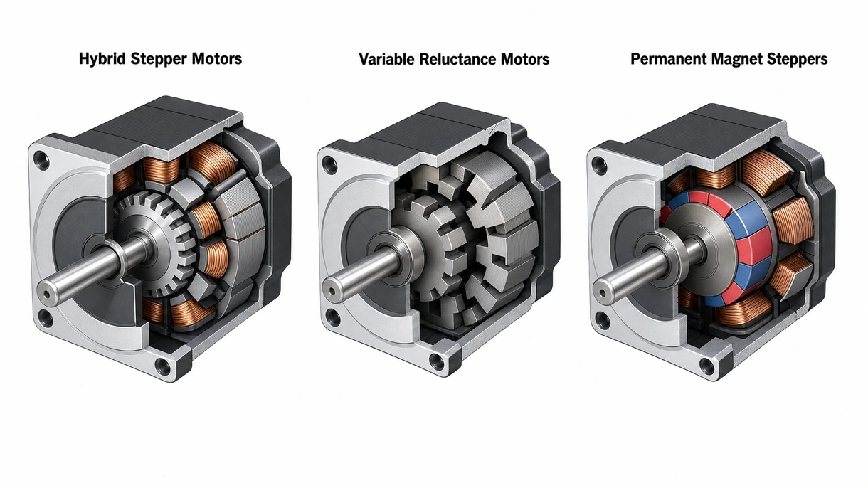 Technical close-up of a NEMA size stepper motor rotor showing the precision-machined teeth and permanent magnet arrangement.