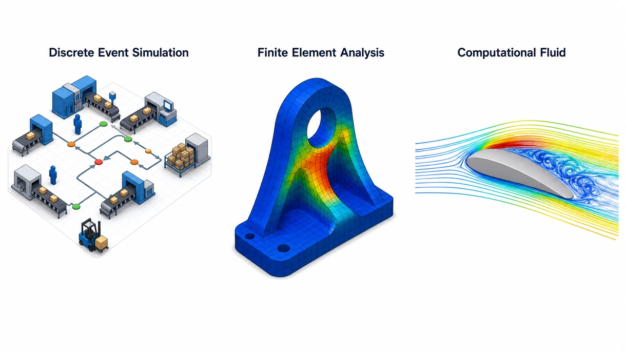 Close-up of finite element analysis mesh overlay on a mechanical component showing heat distribution and structural stress points.