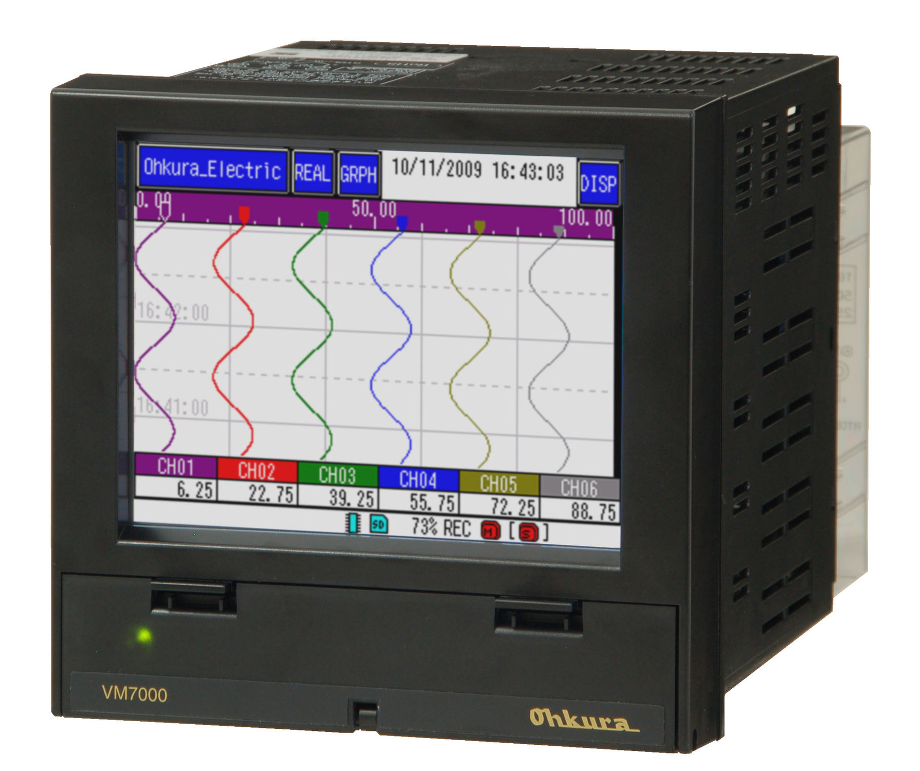 Paperless recorder VM7000A Ohkura Electric with touchscreen