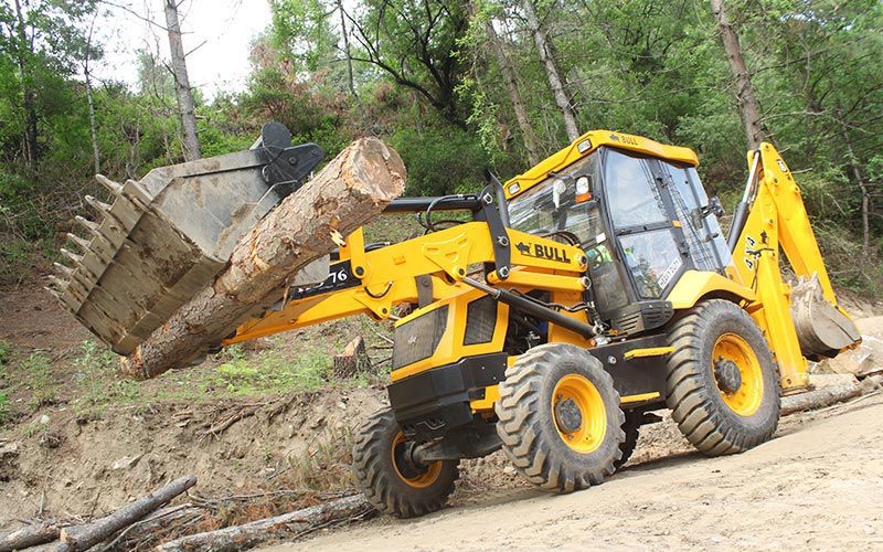 Articulated backhoe loader BULL HD 100 BULL MACHINES PVT LTD