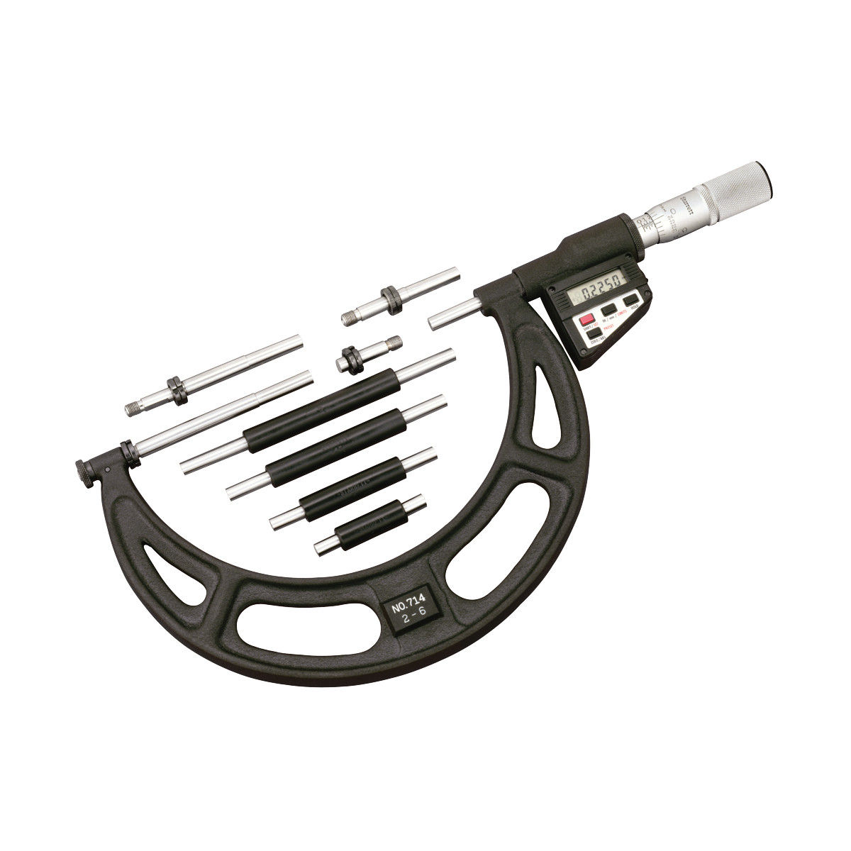 Outside micrometer 714 series STARRETT digital display / with interchangeable anvils