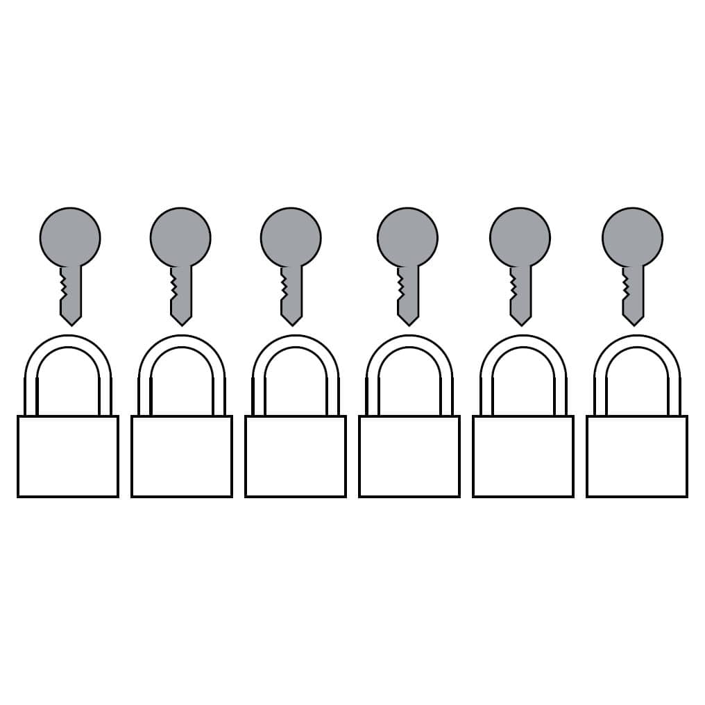Stainless steel padlock - KEYED TO DIFFER - CASTELL SAFETY INTERNATIONAL