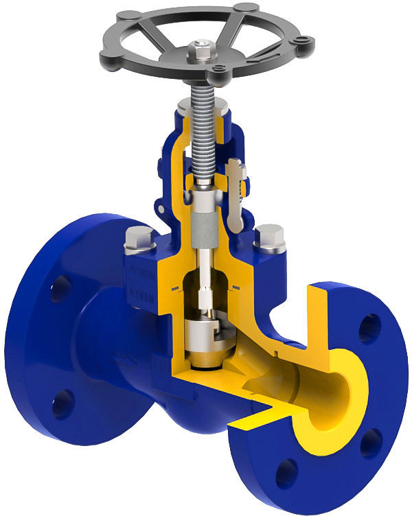 Globe valve zGLO 208 ZETKAMA Sp. z o.o. with handwheel / stop