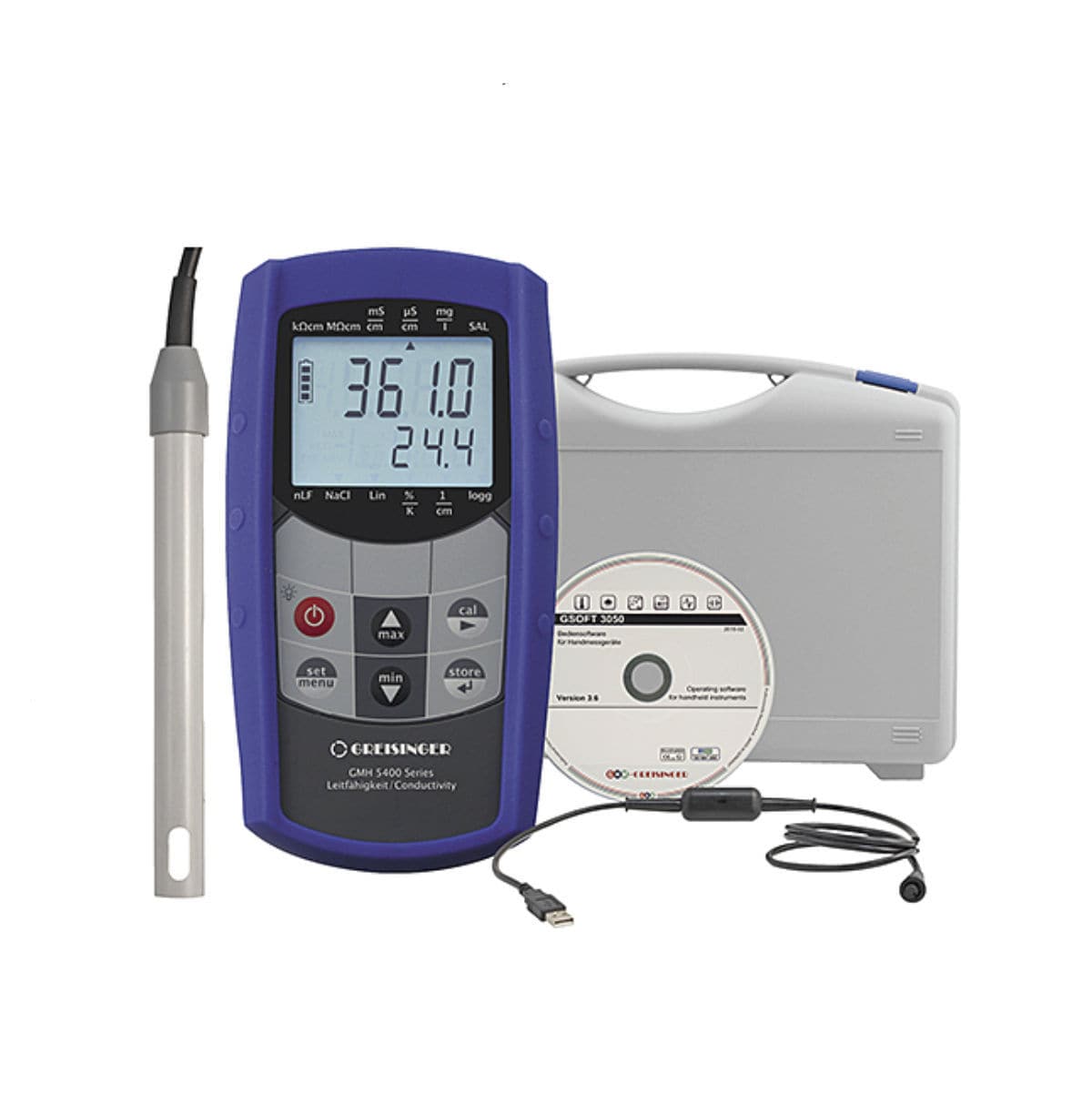 Portable conductivity meter GMH 5450 SET GHM Messtechnik GmbH