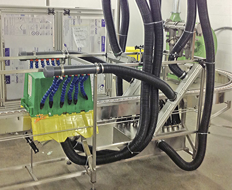 Crate air knife drying system AIR CONTROL INDUSTRIES LTD