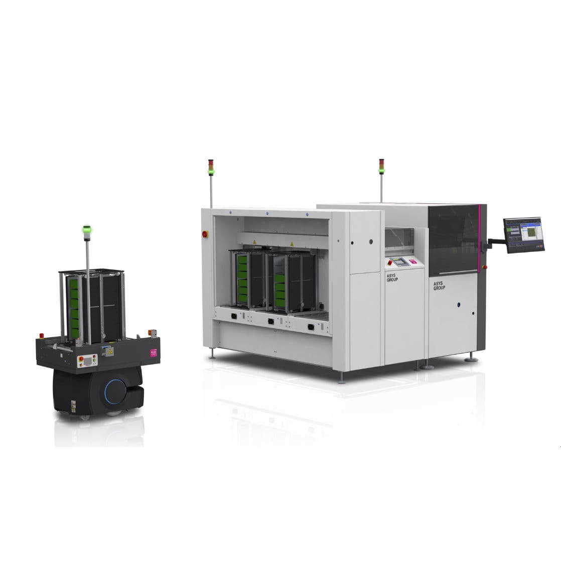 AGV loading and unloading system - AMS 03 - ASYS GROUP - for printed ...