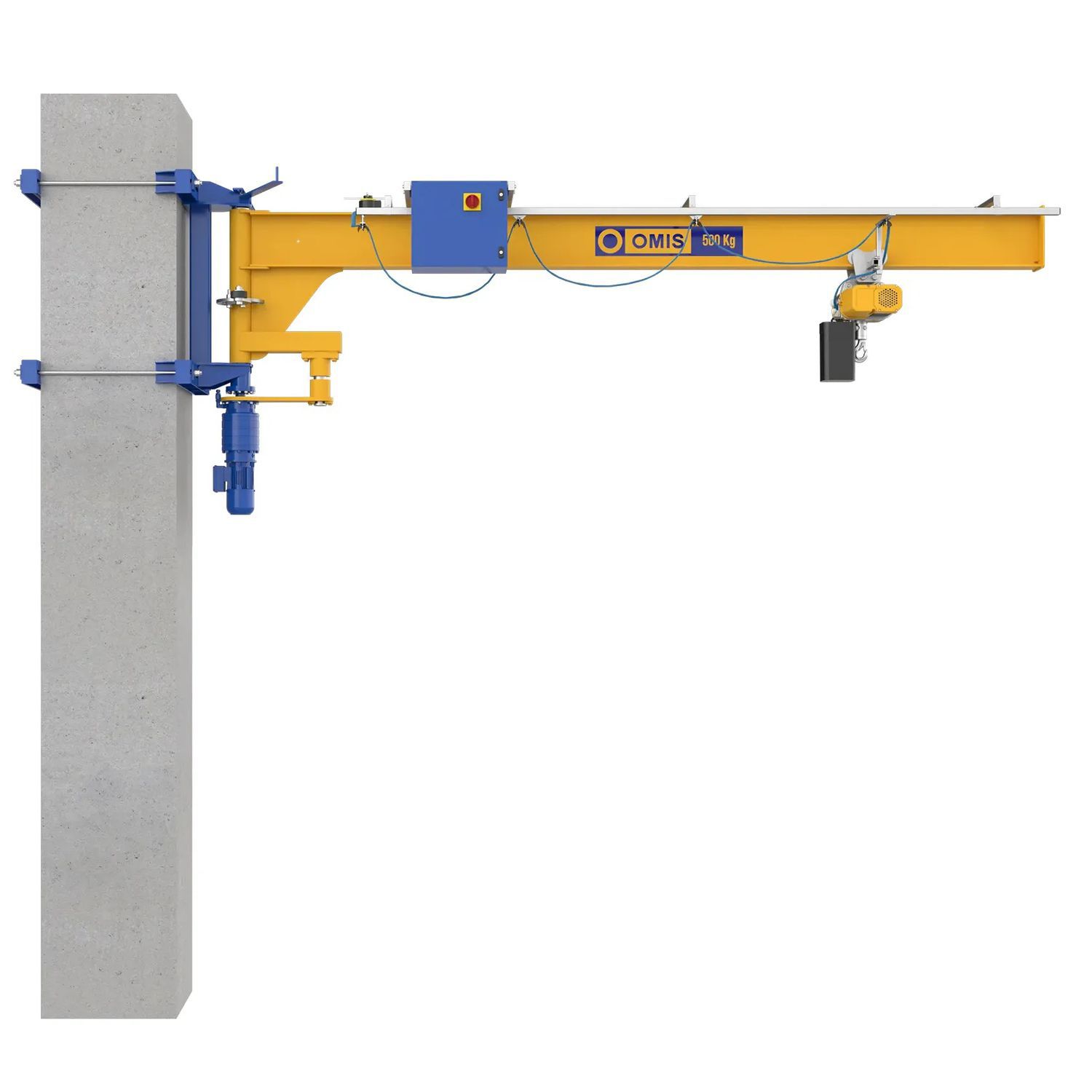 Wall-mounted jib crane - MTE - OMIS - 270° / electric / manual