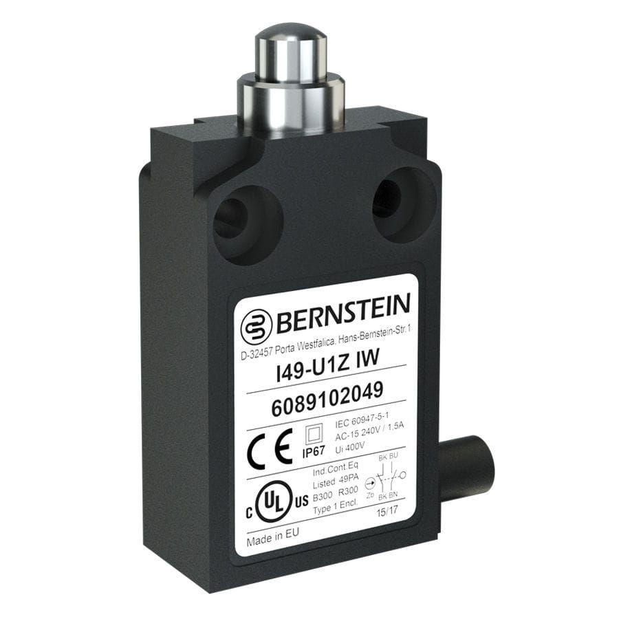 Safety limit switch I49 series BERNSTEIN AG flat / IP67 / compact