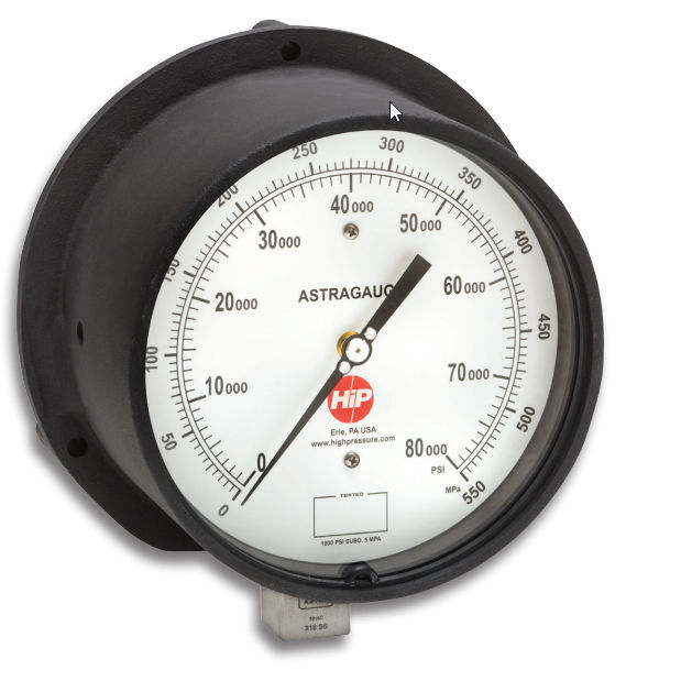 Differential pressure gauge HIP aluminum / Bourdon tube / for oxygen